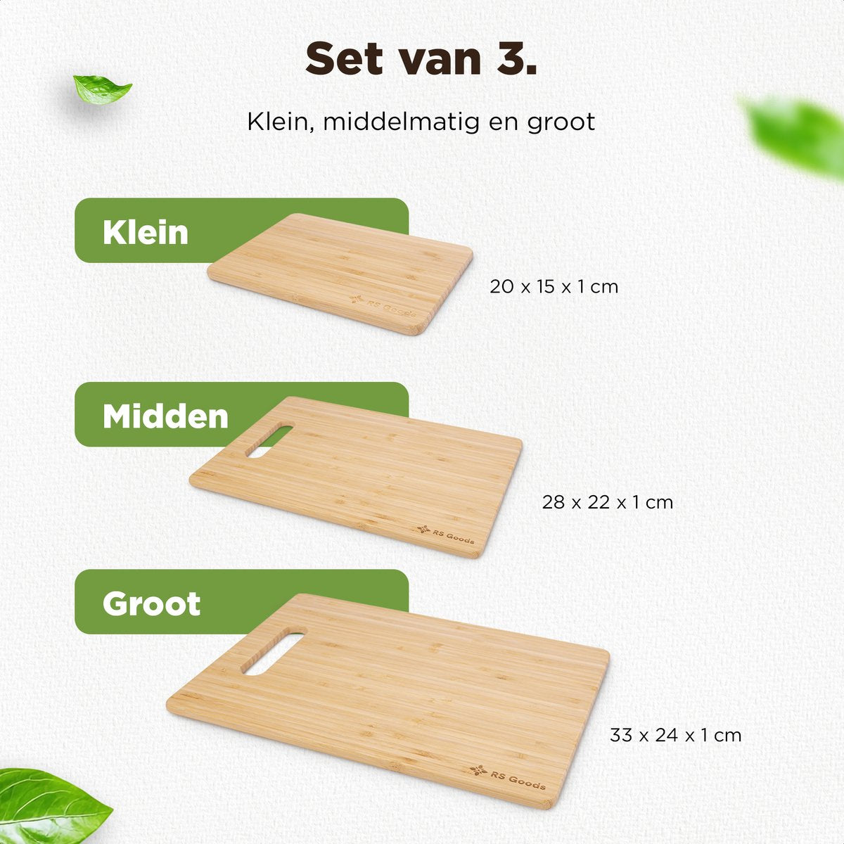 Snijplank Bamboe - 3 Stuks