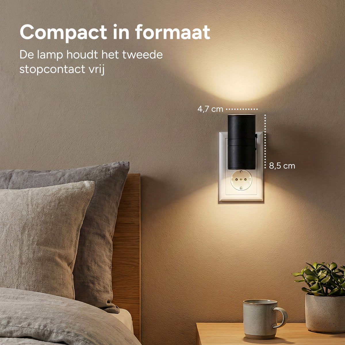Stekkerlamp Zwart - Met Lichtsensor