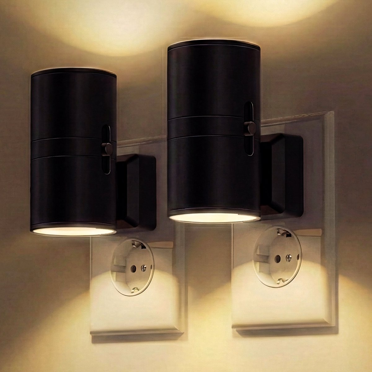 Stekkerlamp Zwart - Met Lichtsensor