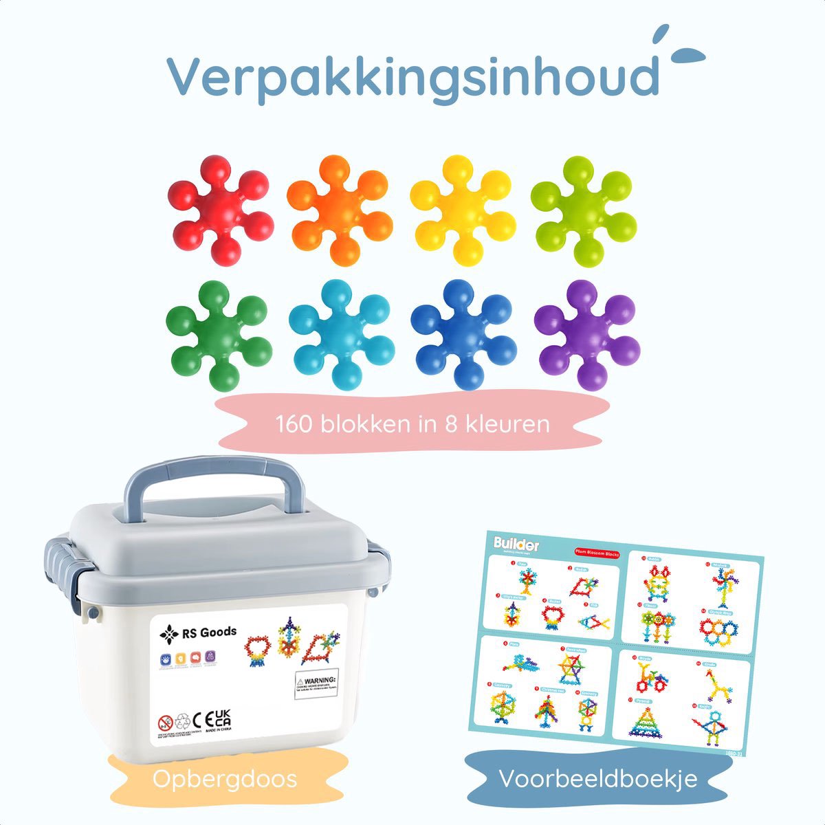 Mega Bouwblokken Set 160 Stuks - Met Voorbeeldboekje