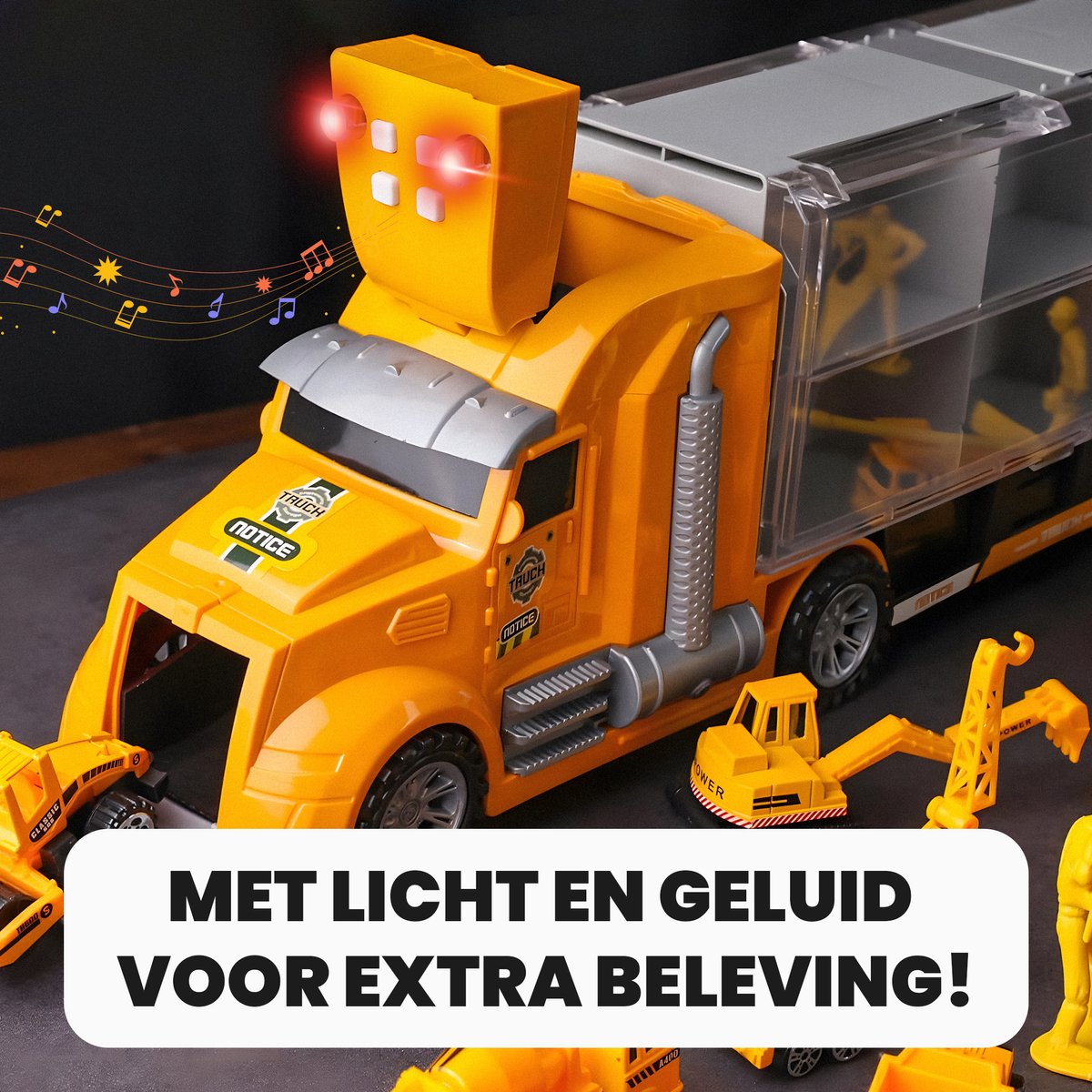 Constructie speelgoedtruck - Met 6 extra auto’s