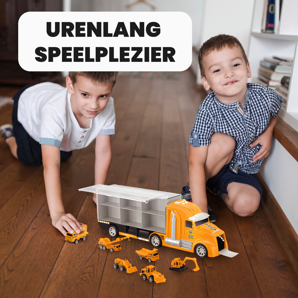 Constructie speelgoedtruck - Met 6 extra auto’s