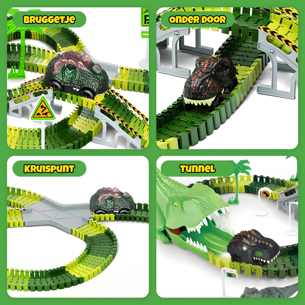Dinosaurus Speelgoed Racebaan - Inclusief Dinosaurusauto - 120 Onderdelen