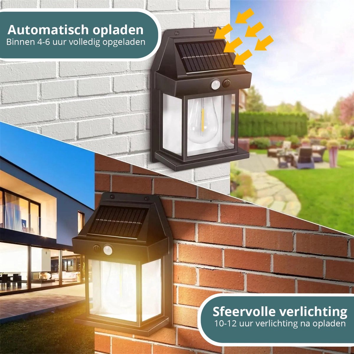 Buitenlamp op Zonne Energie - 4 Stuks