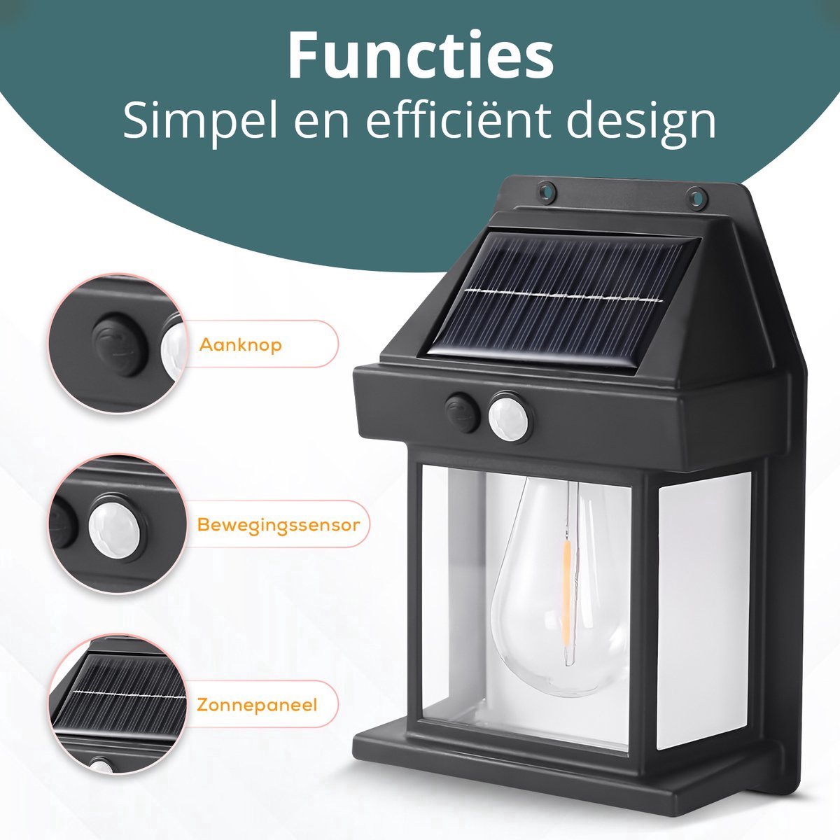 Buitenlamp op Zonne Energie - 4 Stuks