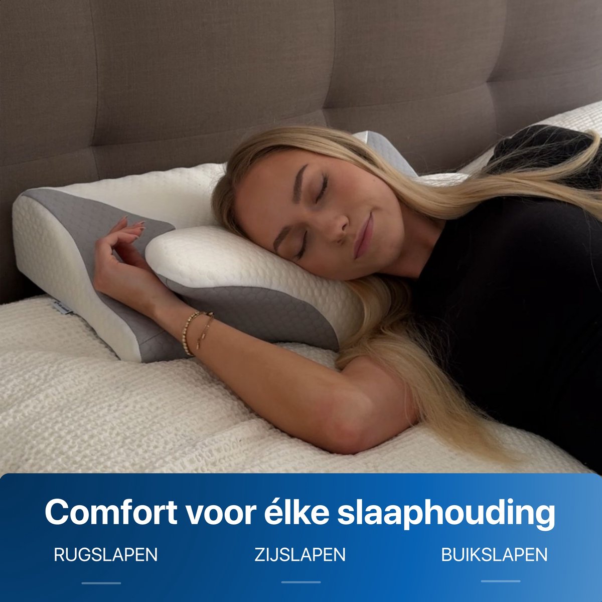 Ergonomisch Hoofdkussen - Medium - Voor Rug-, Buik- en Zijslapers