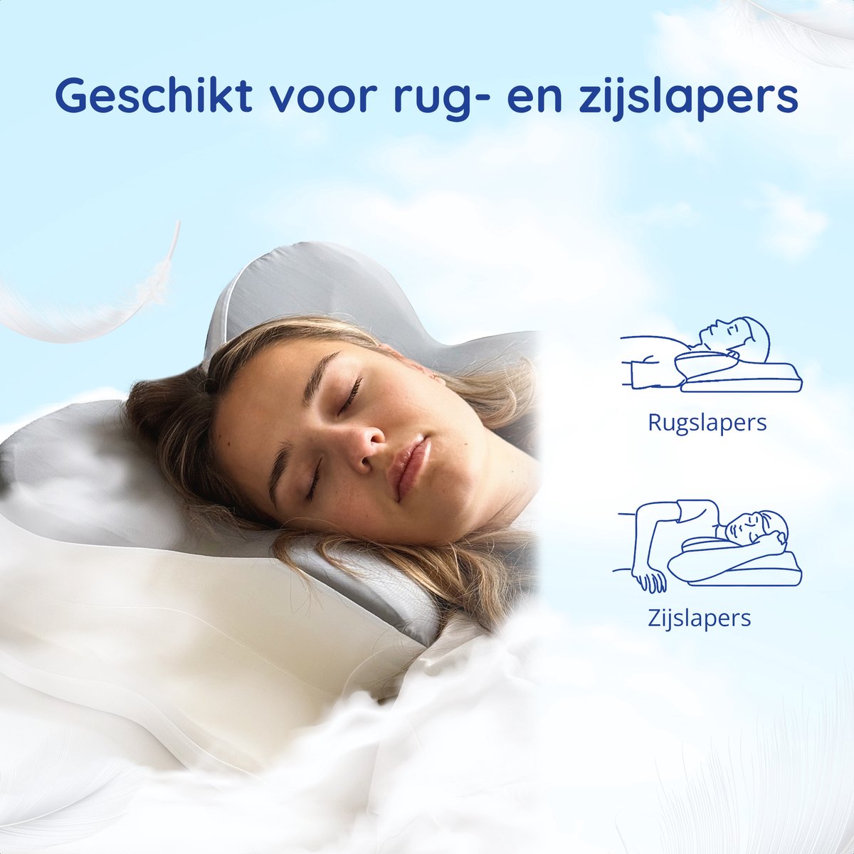 Ergonomisch Hoofdkussen - Zacht - Voor Rug- en Zijslapers