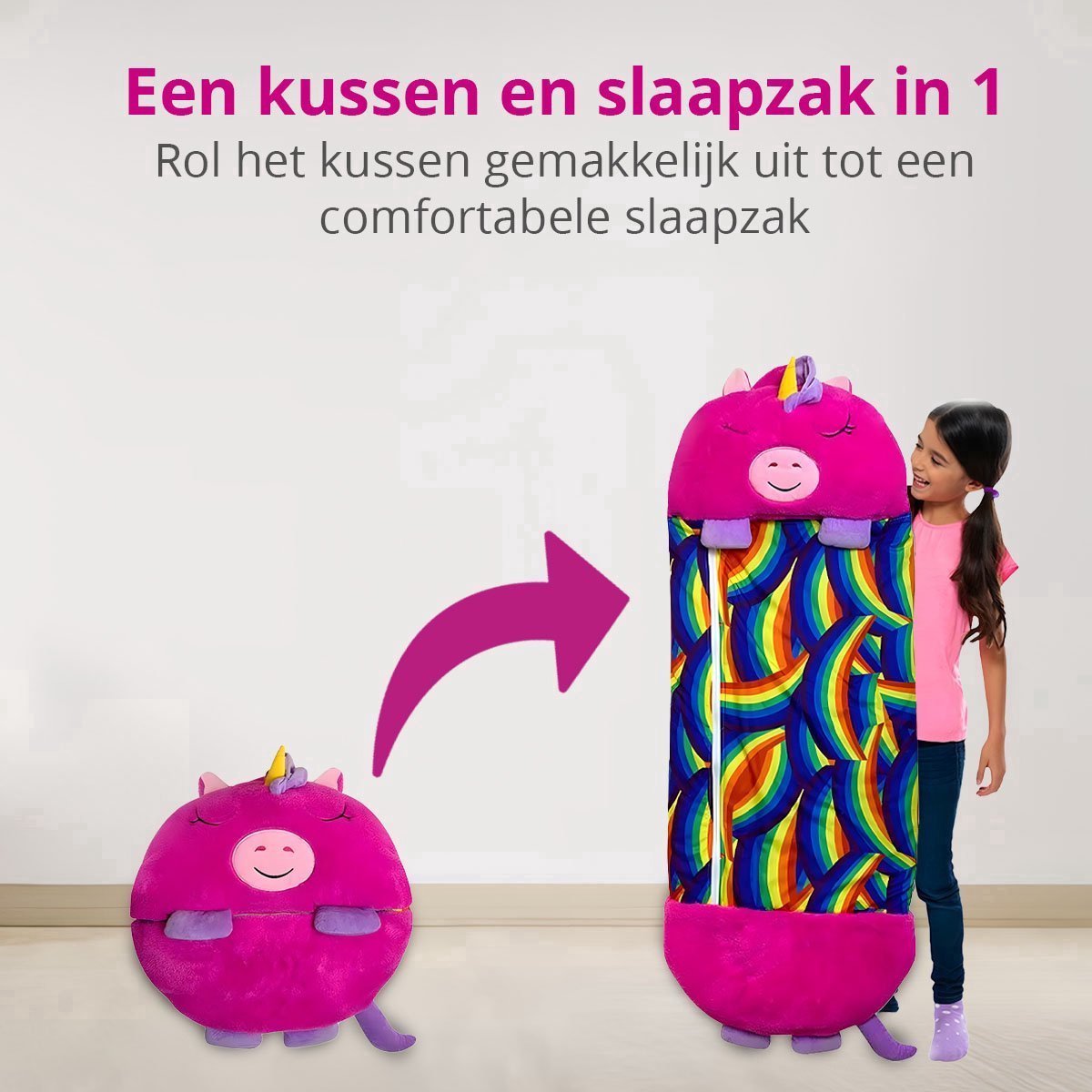 Kinderslaapzak Eenhoorn tot 12 Jaar - Geschikt tot 150 cm Lichaamslengte