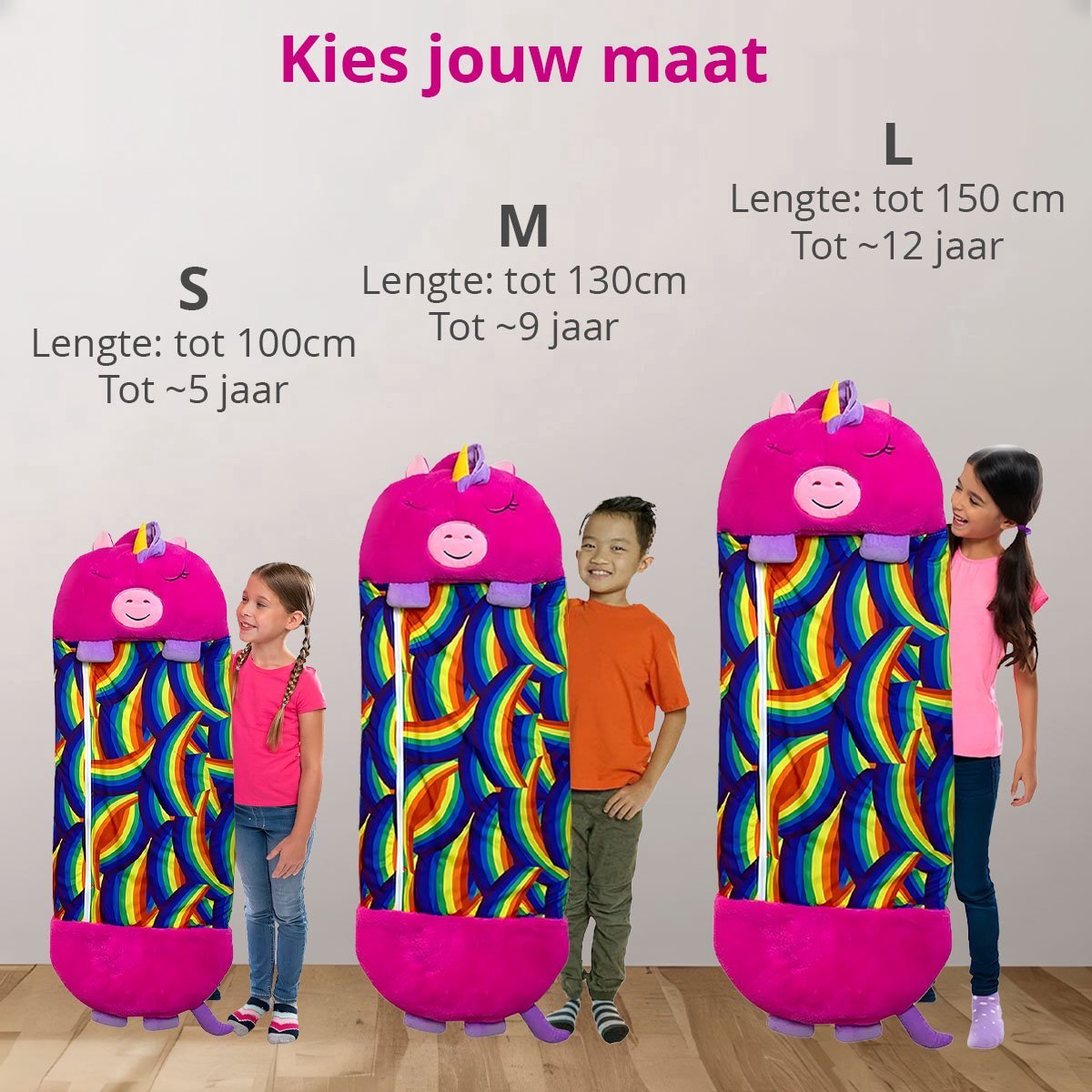Kinderslaapzak Eenhoorn tot 12 Jaar - Geschikt tot 150 cm Lichaamslengte