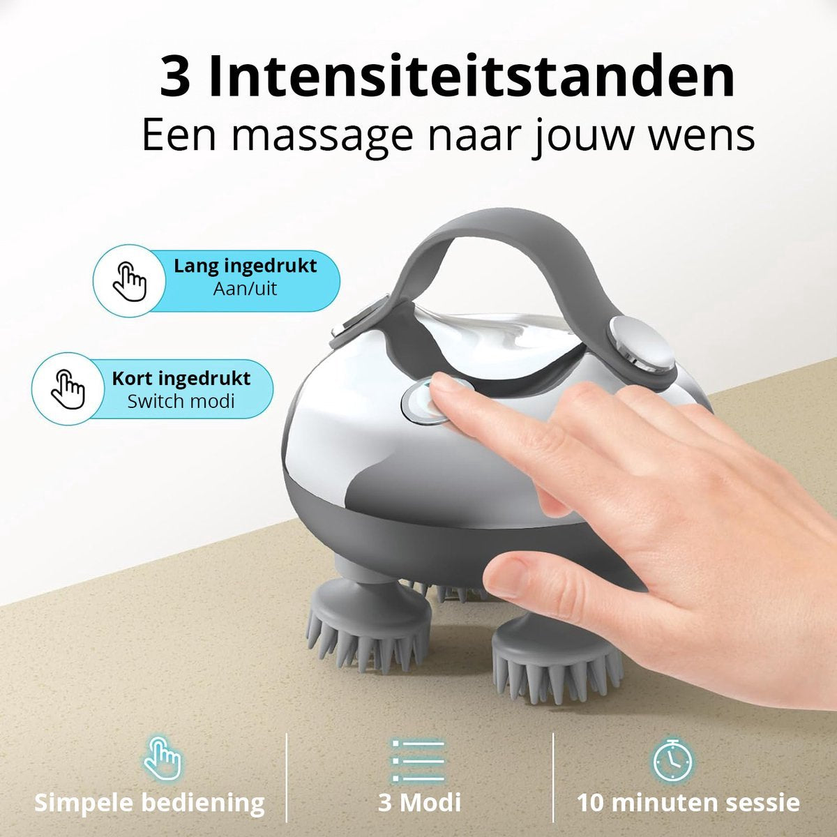 Elektrisch Hoofdmassage Apparaat - Zilver