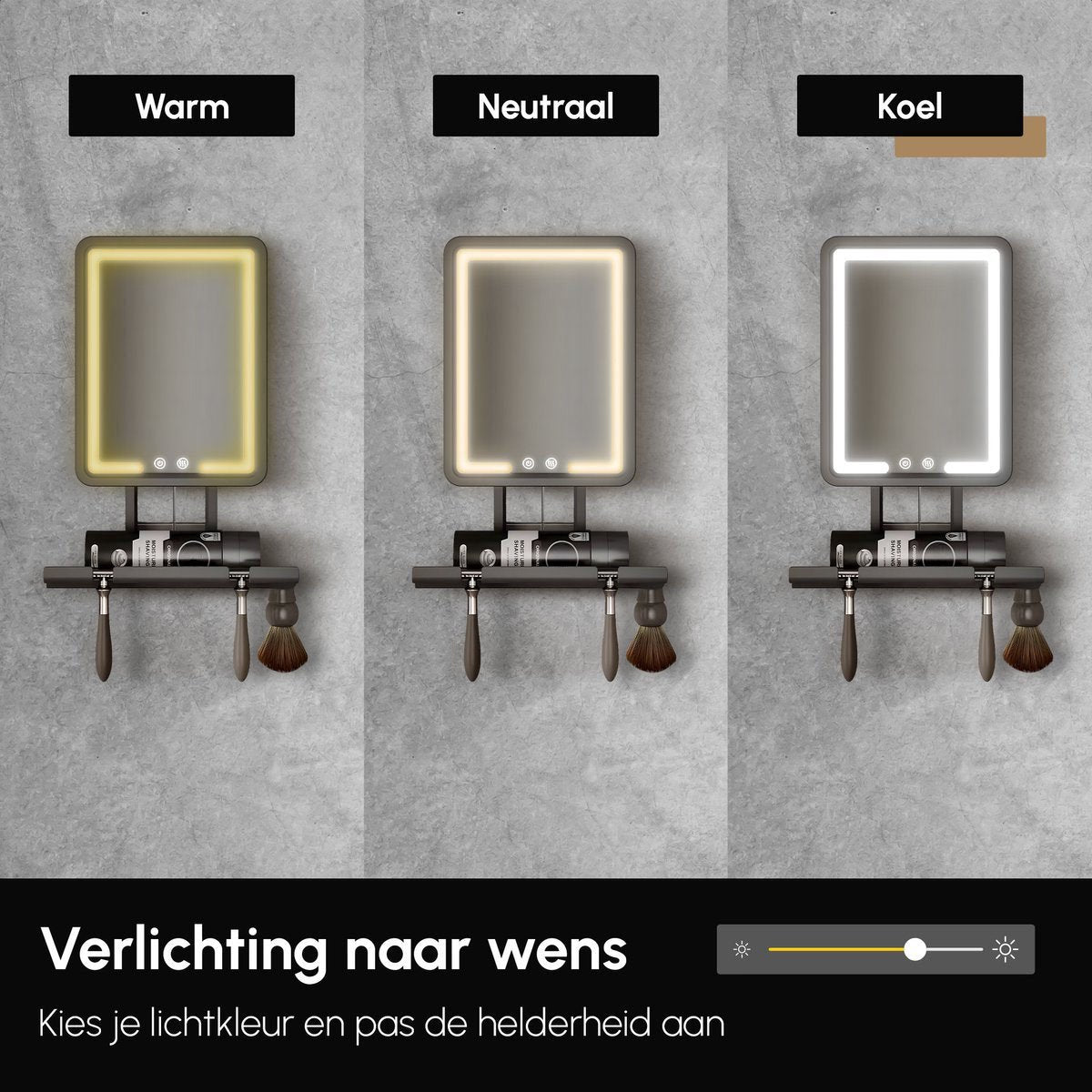 Badkamerspiegel met Anti Condens Functie - Inclusief LED Verlichting - Draadloos