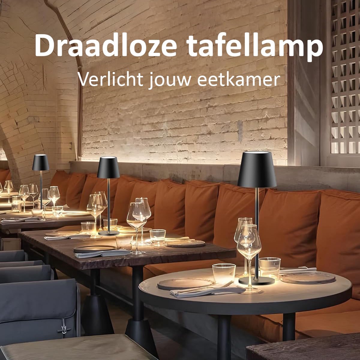 Tafellamp Oplaadbaar - 2 Stuks - 25 uur Brandduur - 5200mAh - Draadloos