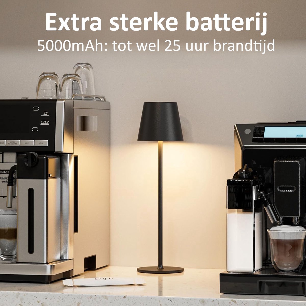 Tafellamp Oplaadbaar - 2 Stuks - 25 uur Brandduur - 5200mAh - Draadloos