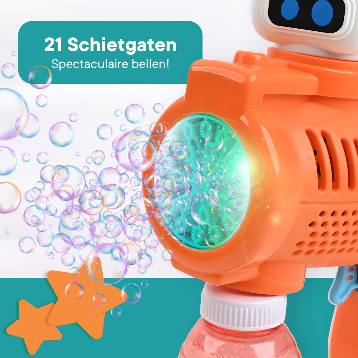Bellenblaasmachine - Met 21 Schietgaten & 5x Extra Navulling