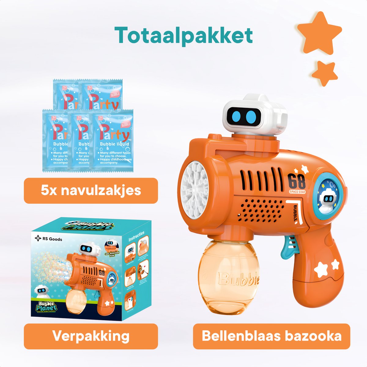 Bellenblaasmachine - Met 21 Schietgaten & 5x Extra Navulling