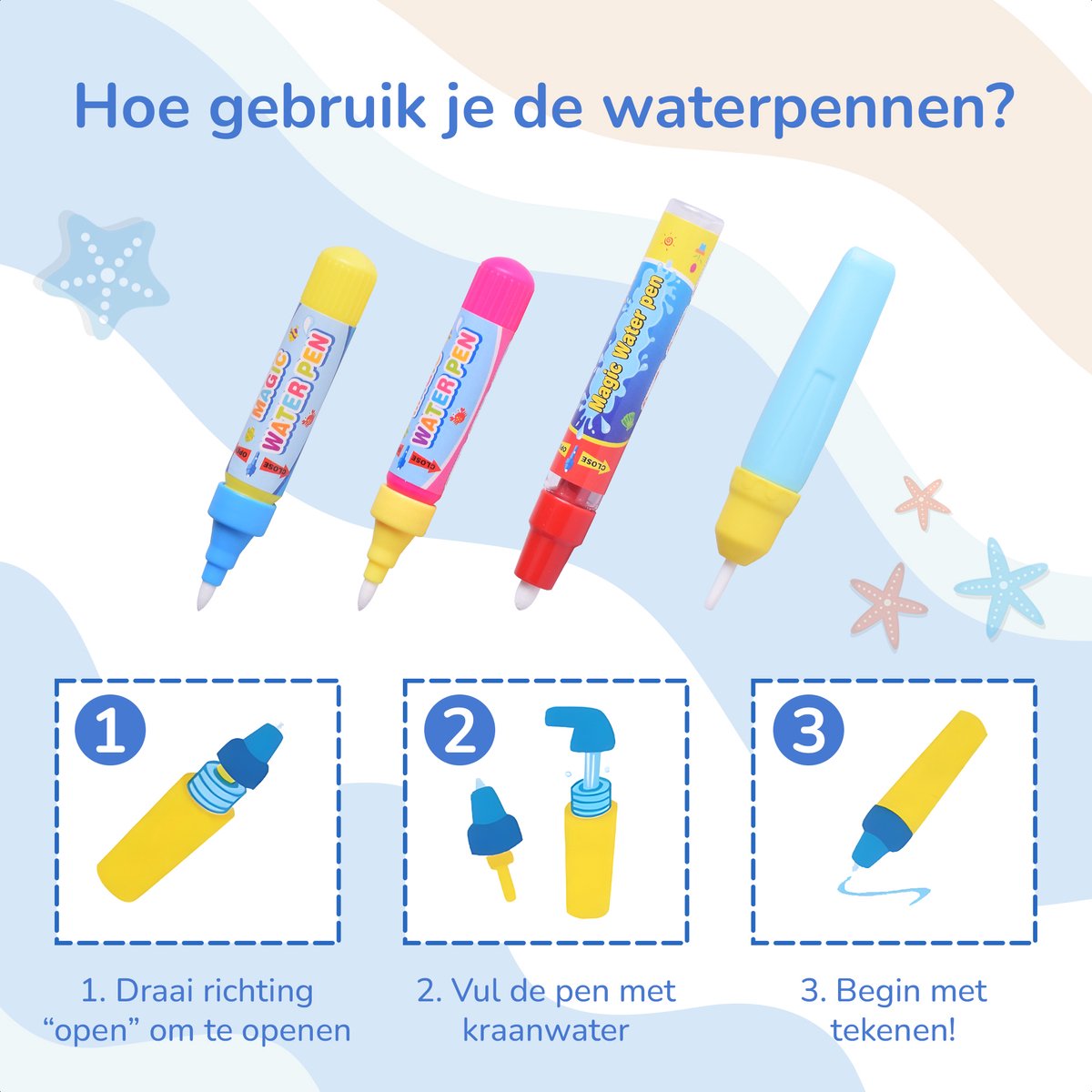Water Tekenmat met 18 Accessoires