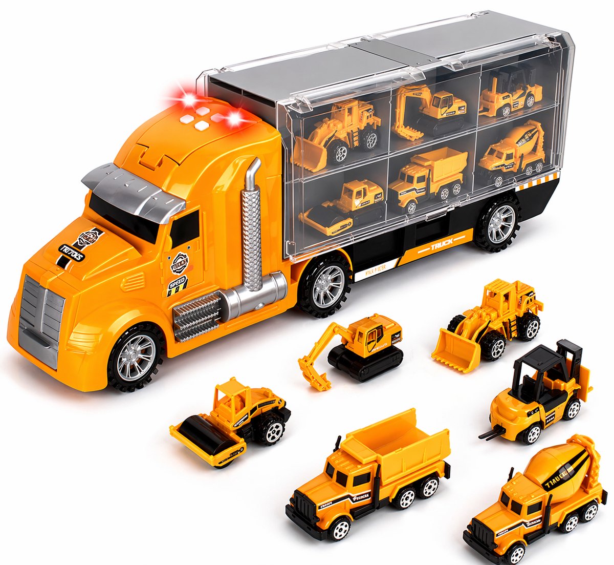 Constructie Speelgoedtruck - Met 6 Auto's