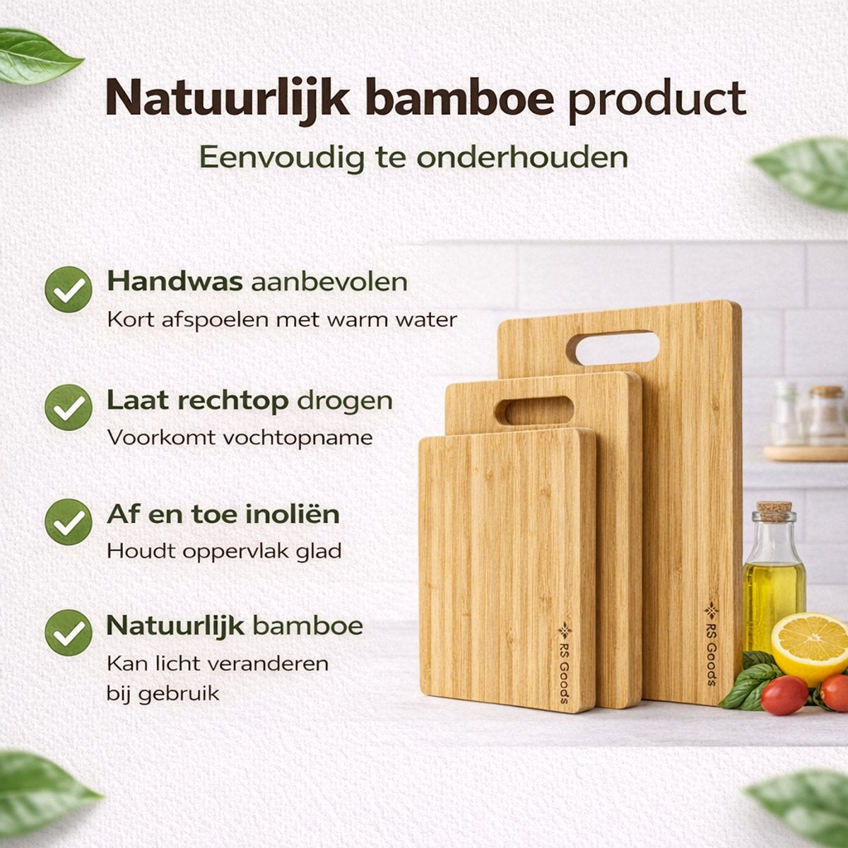 Snijplank Bamboe - 3 Stuks