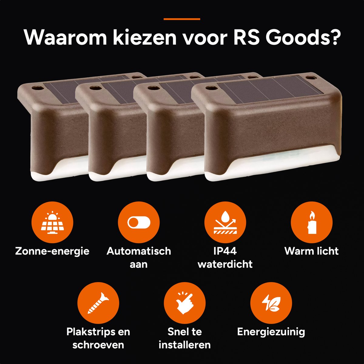 LED Wandlampjes op Zonne Energie - 8 Stuks