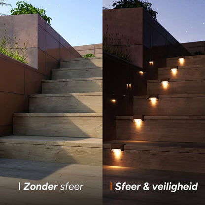 LED Wandlampjes op Zonne Energie - 8 Stuks