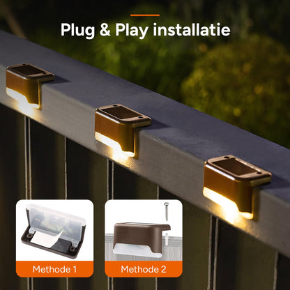 LED Wandlampjes op Zonne Energie - 8 Stuks