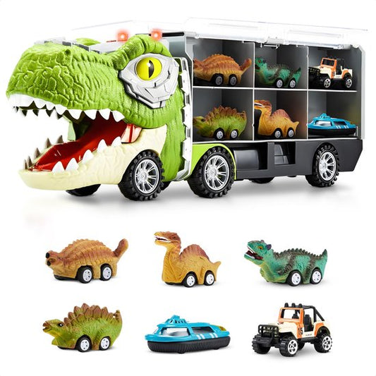 Dinosaurus Speelgoedtruck - Met 6 Extra Speelgoedauto's
