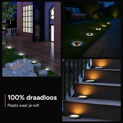 Grond Spots op Zonne Energie - 4 Stuks - Solar Tuinverlichting