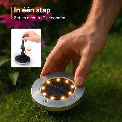 Grond Spots op Zonne Energie - 4 Stuks - Solar Tuinverlichting