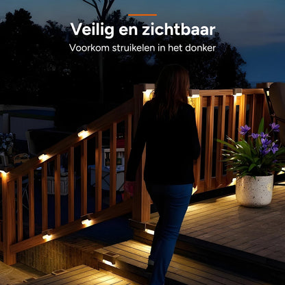 LED Wandlampjes op Zonne Energie - 8 Stuks