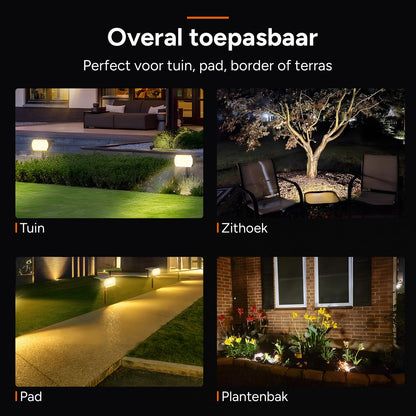 Luxe buitenlamp op Zonne Energie - 4 Stuks